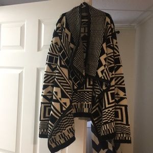 Aztec printed waterfall sweater